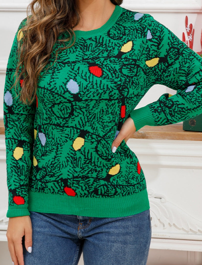 Loose Fit Snowflake Christmas Sweater