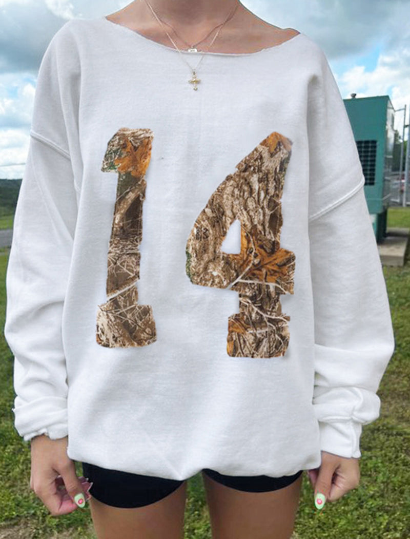 Oversized 14 Graphic Print Top