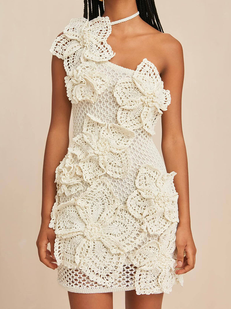 Crochet Floral Mini Dress