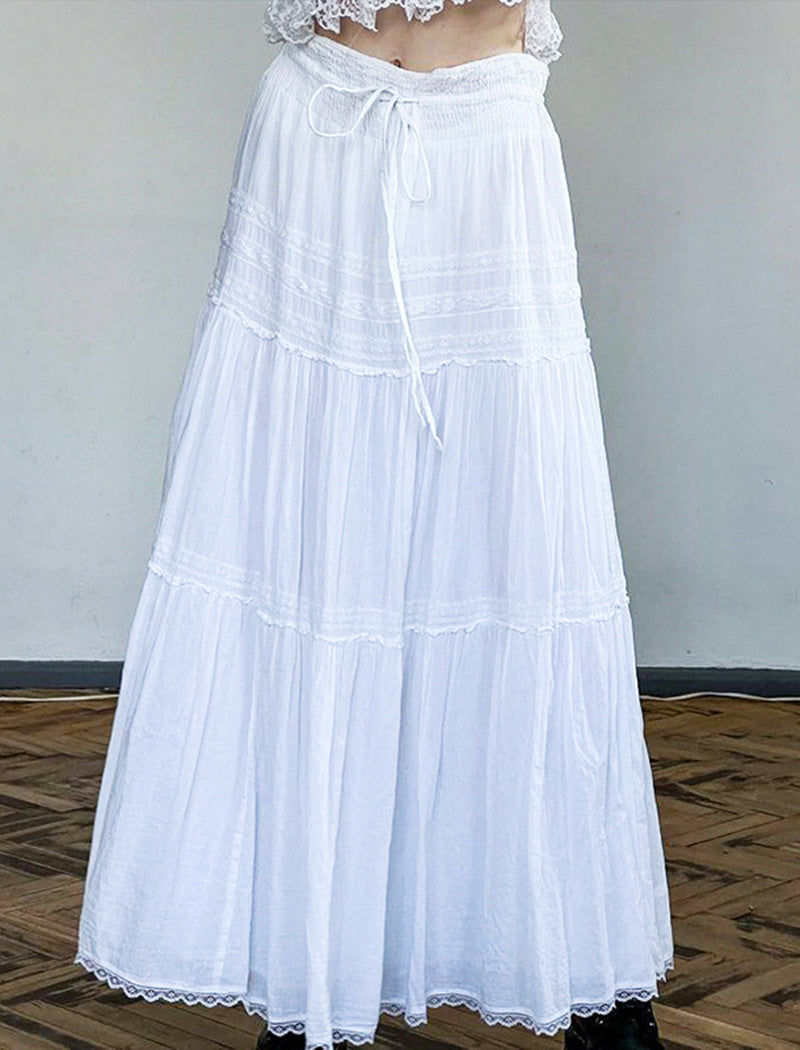 High-Waist Layered Maxi Skirt