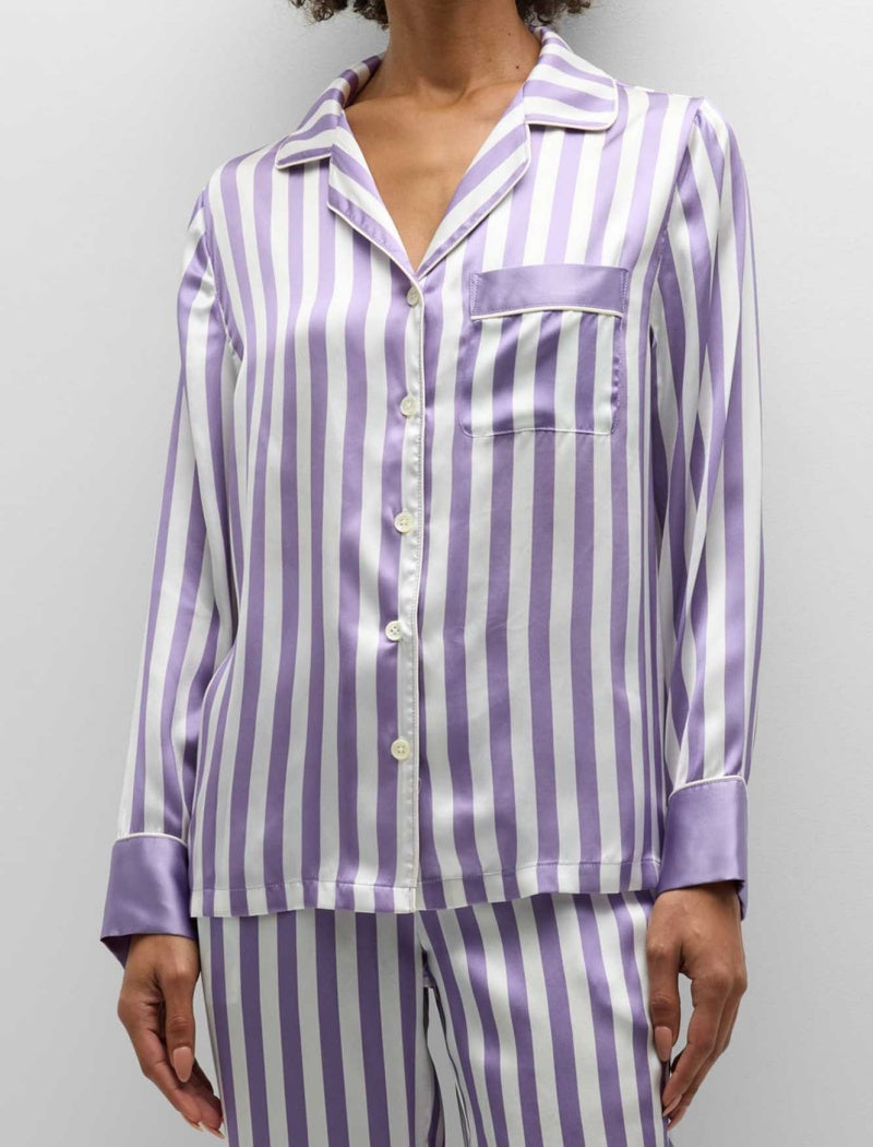 Striped Long Sleeve Loose Pajama Set
