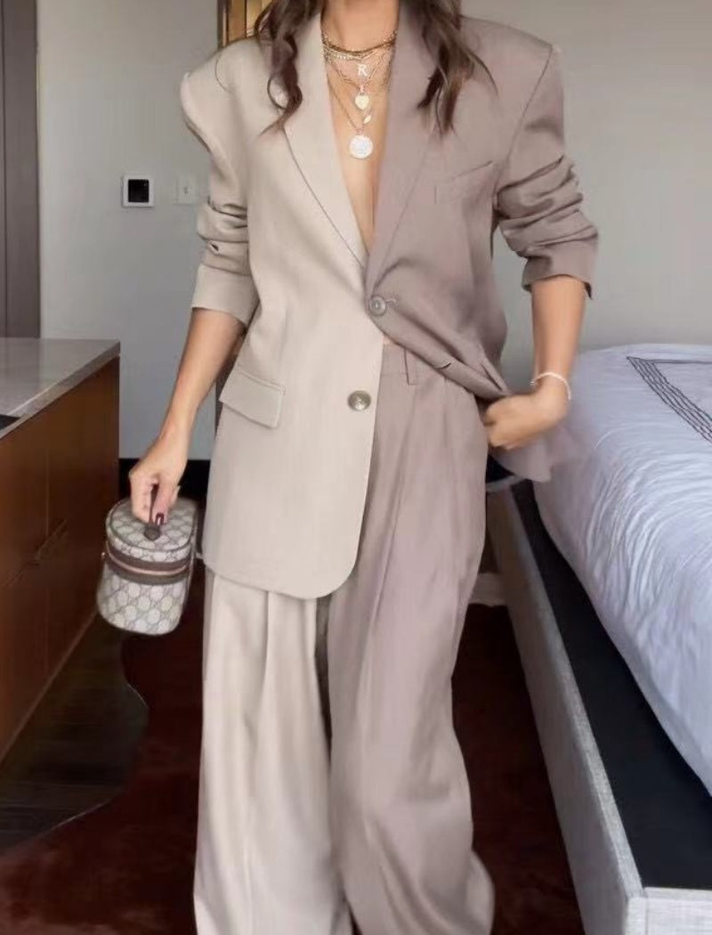 Two-Tone Casual Blazer Set