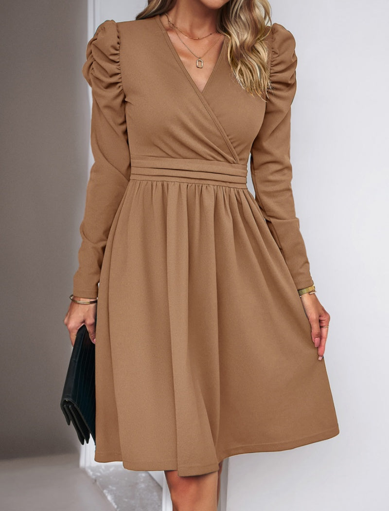 V-neck Long Sleeve Dress