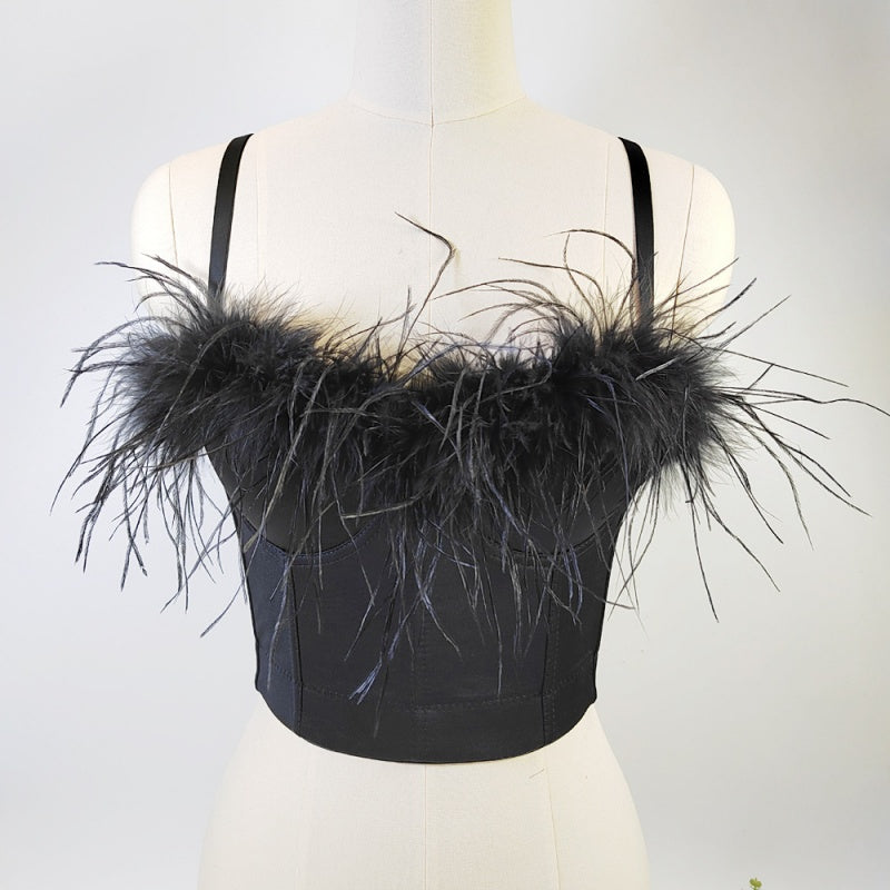 Feather Bustier Top