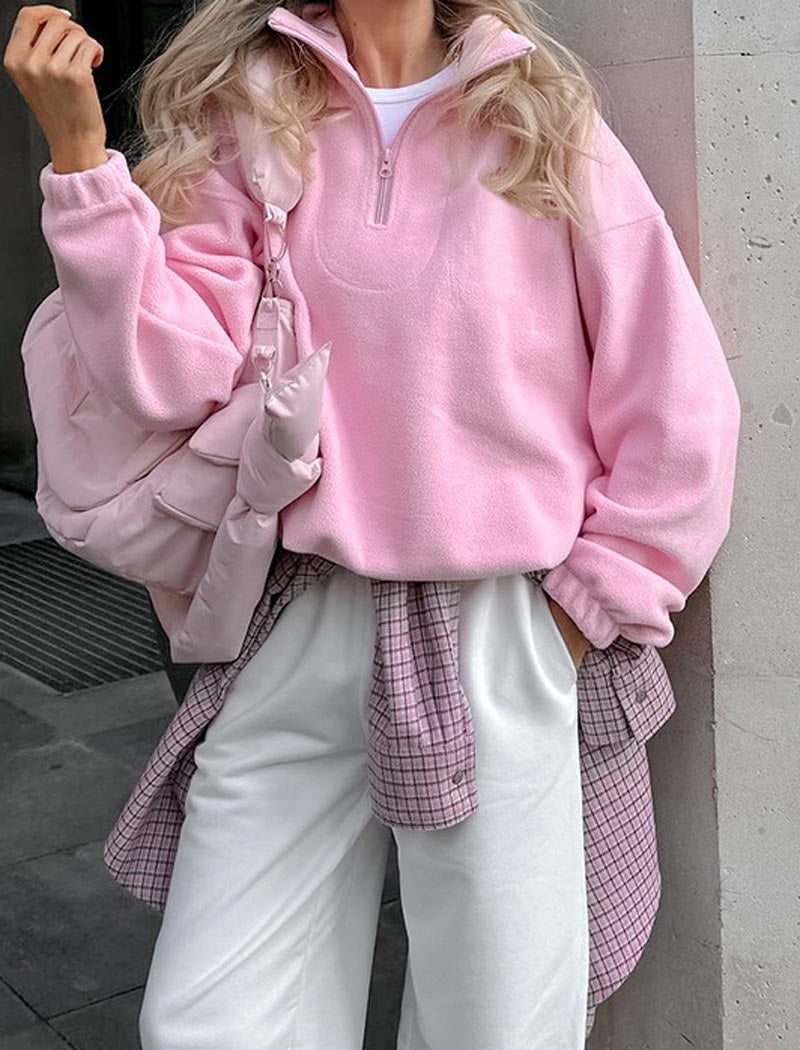 Oversized Quarter-Zip Pullover