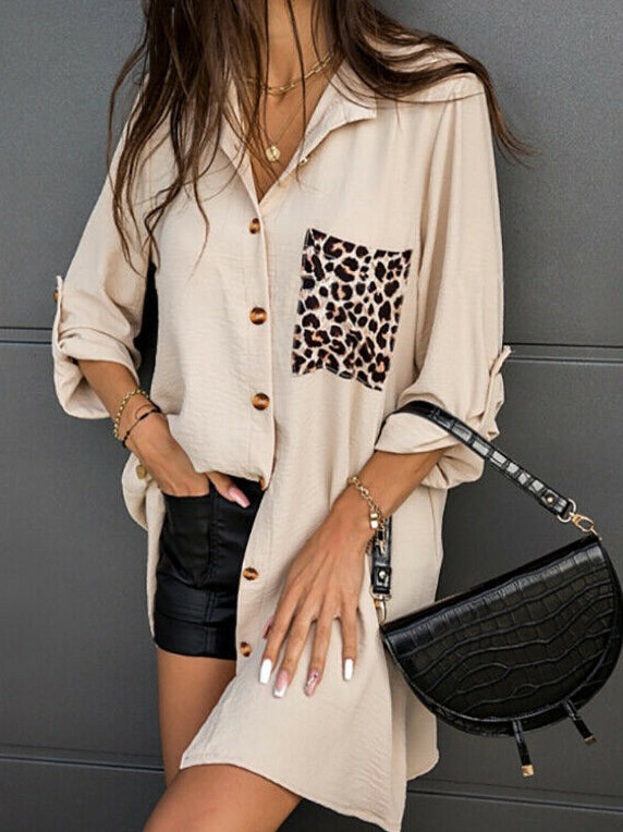 Leopard Patch Pocket Shirt