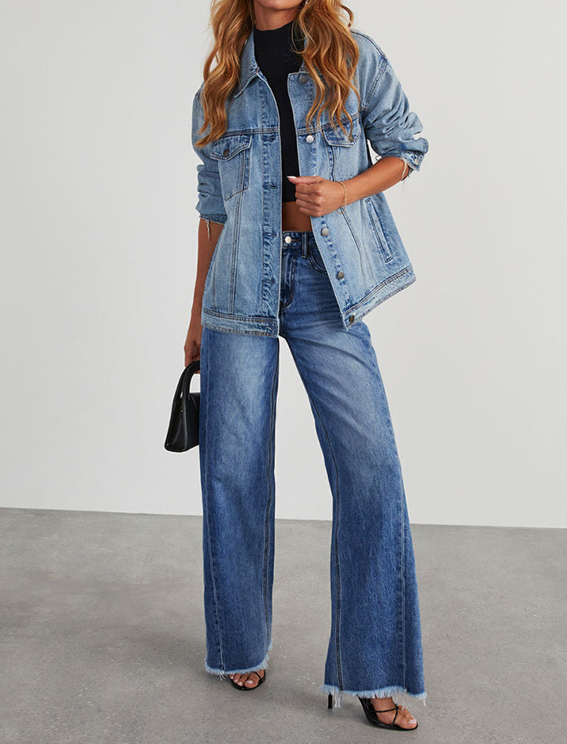 High-Waisted Wide-Leg Jeans