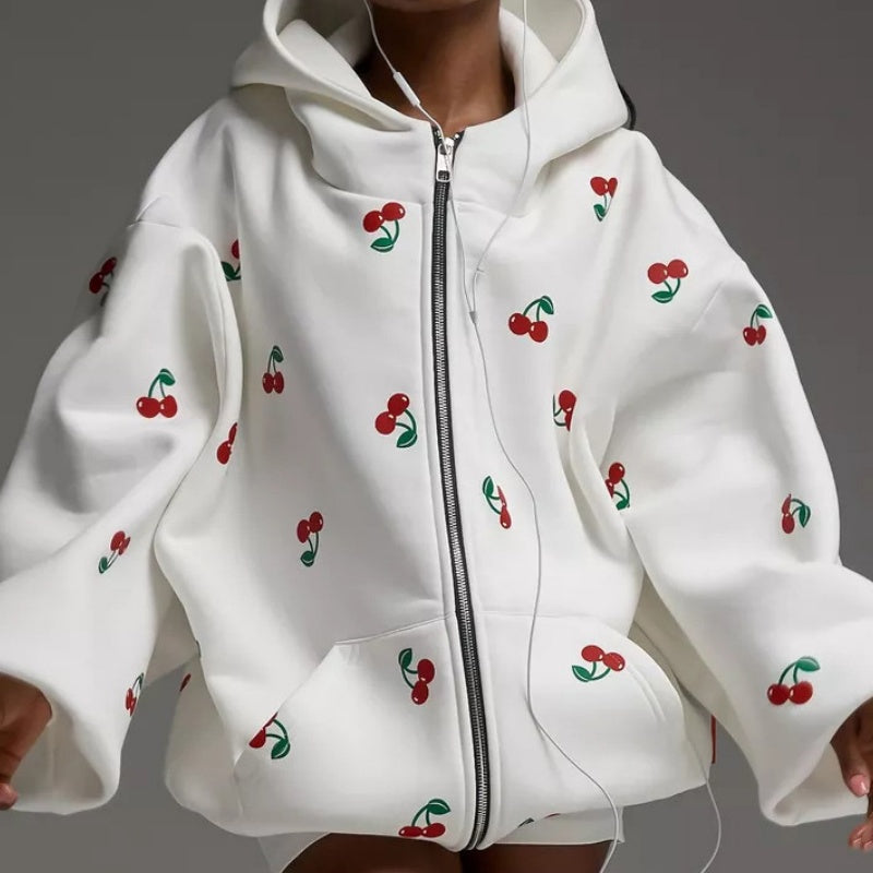 Oversized Hooded Zip-Up Jacket