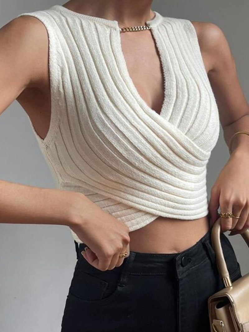 Ribbed Cutout Crop Top