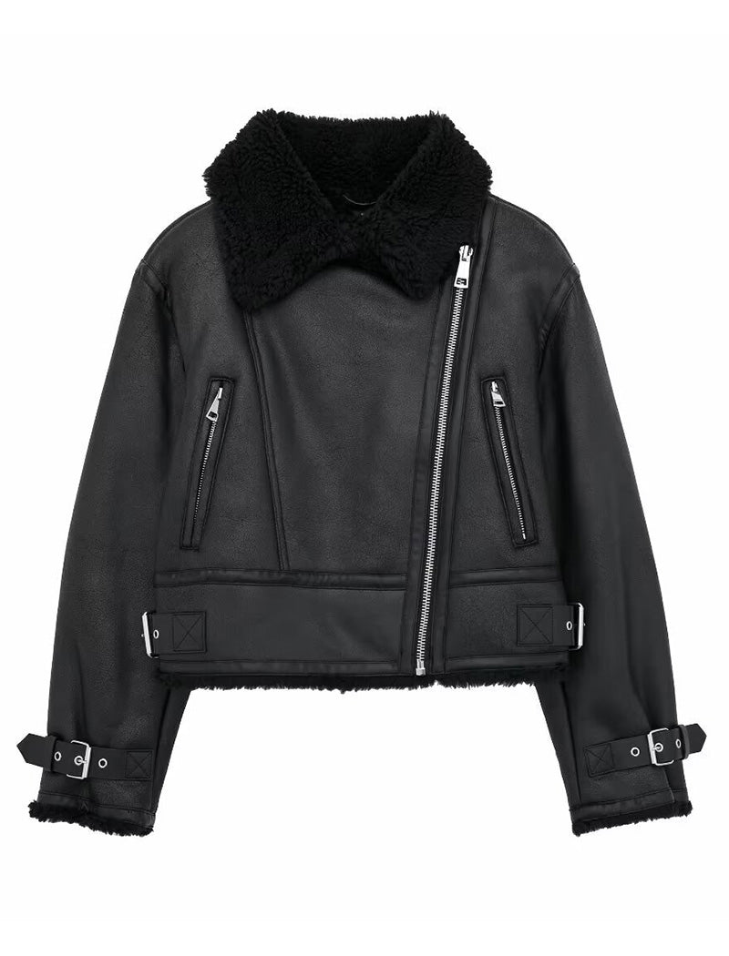 Fleece Lined Moto Jacket
