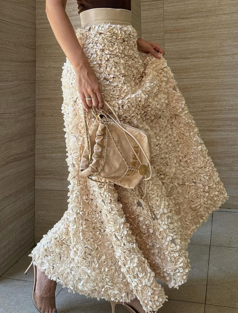 Floral Print High Slit Maxi Skirt