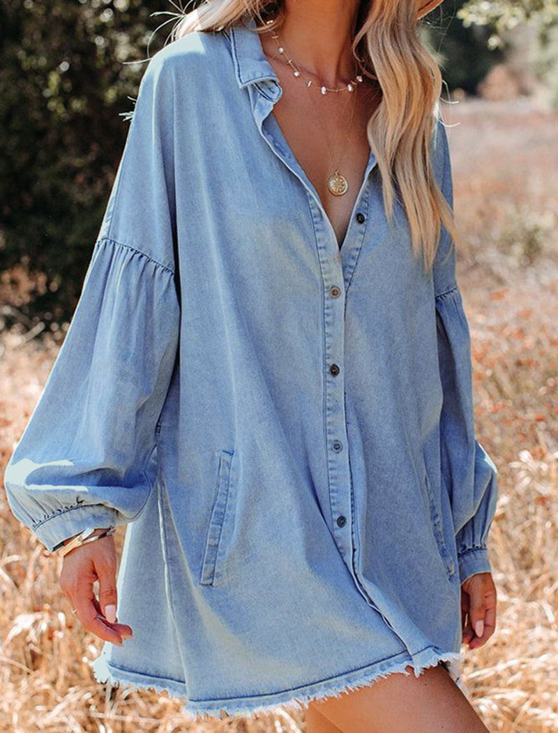 Denim Shirt Mini Dress