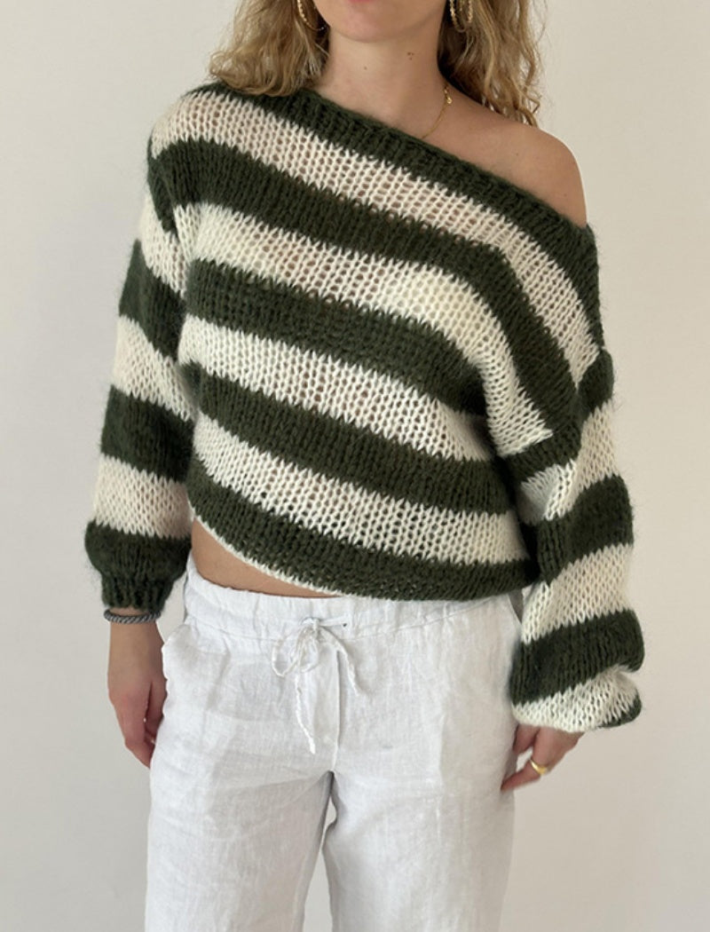 Striped Chunky Knit Pullover