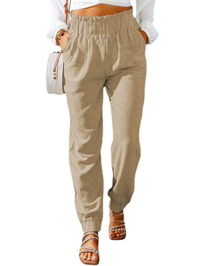 High-Waisted Drawstring Jogger Pants