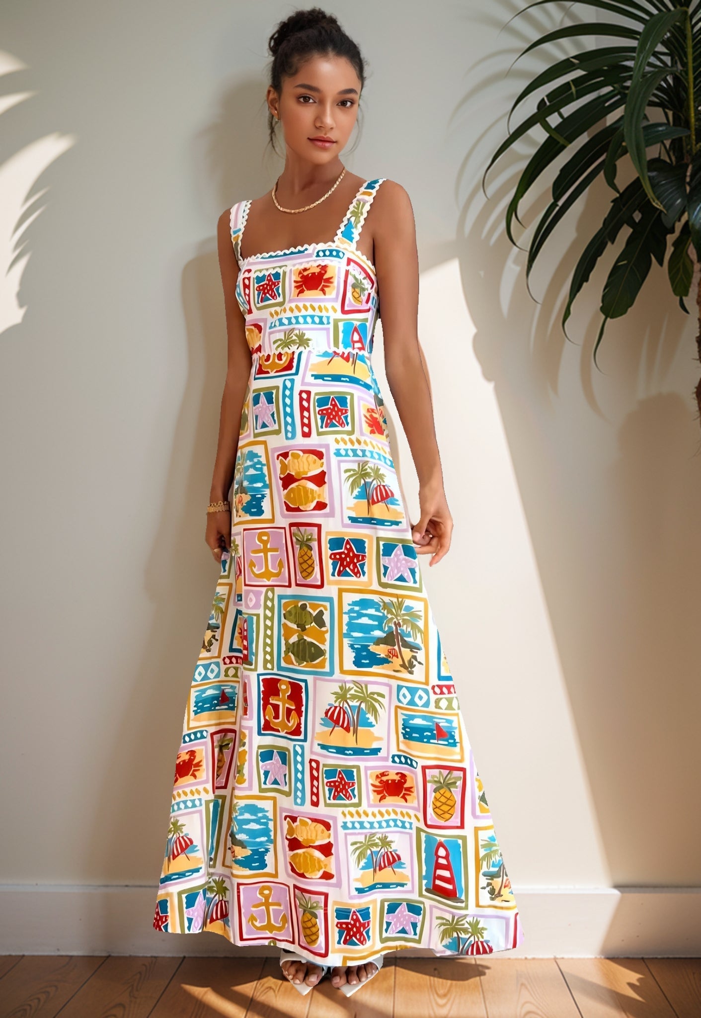 Graphic Print Maxi Dress