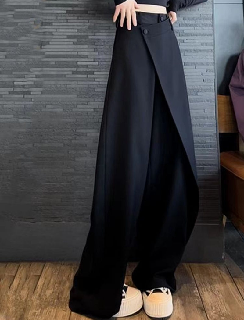 Wide-Leg Pants with Wrap Overlay