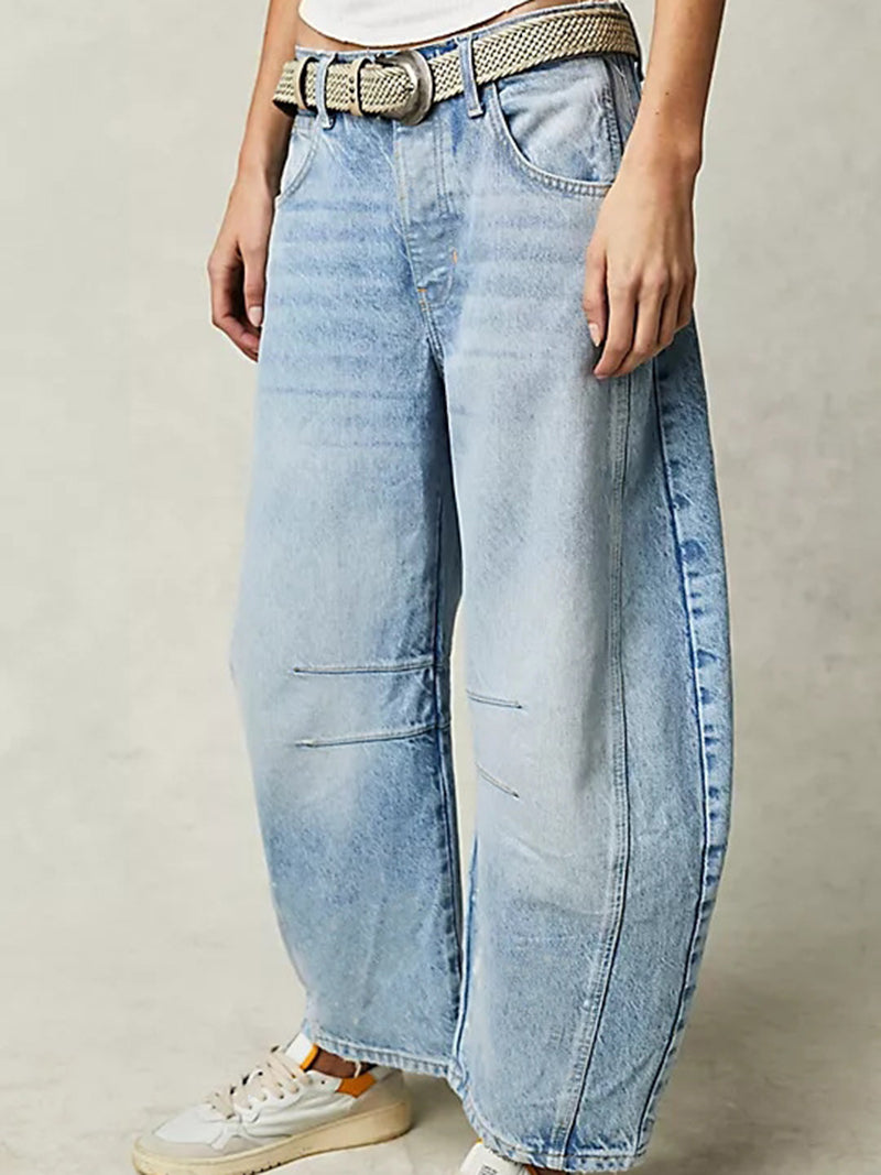 Wide-Leg Mid-Rise Pants