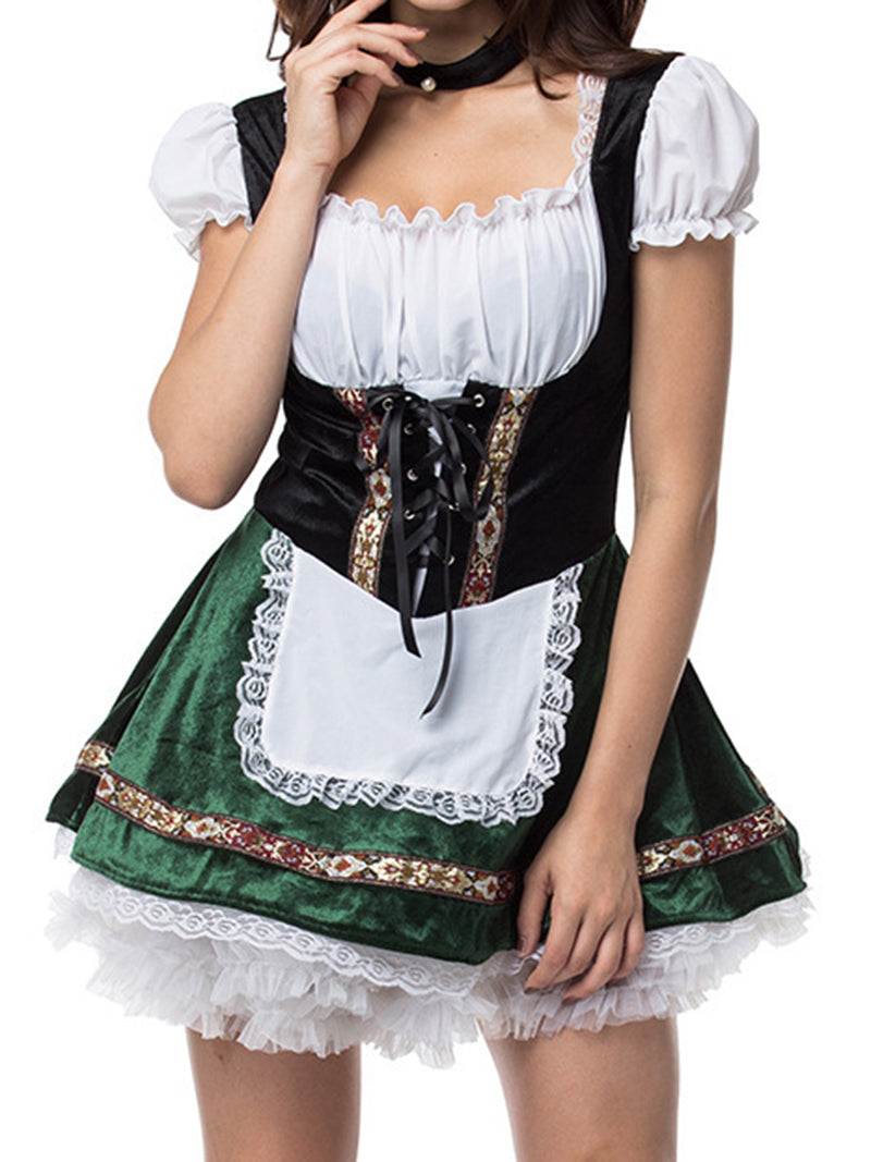 Lace-Up Oktoberfest Mini Dress