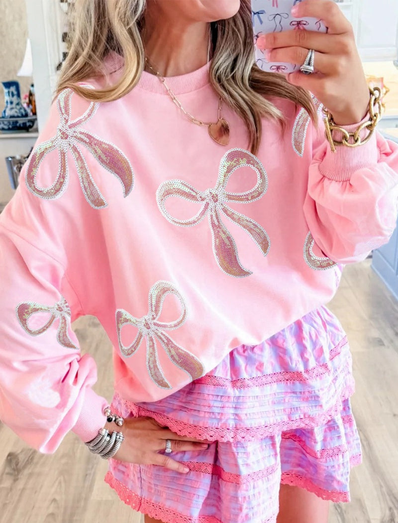 Bow Pattern Oversized Top