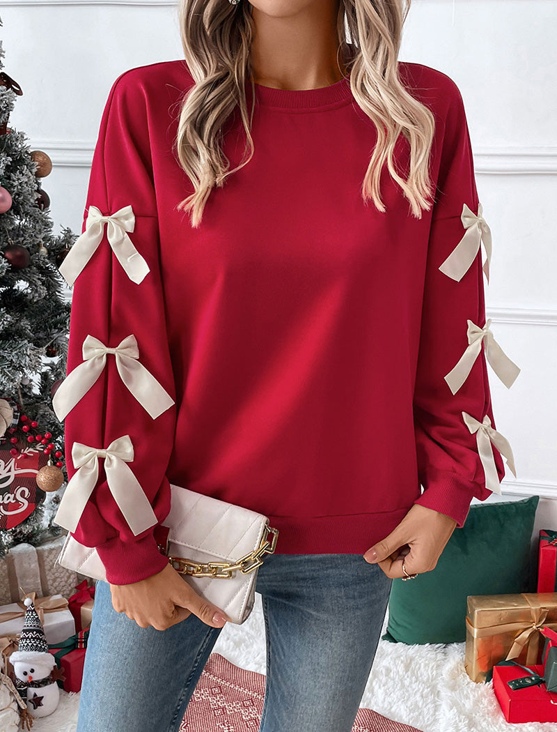 Bow Detail Long-Sleeve Top