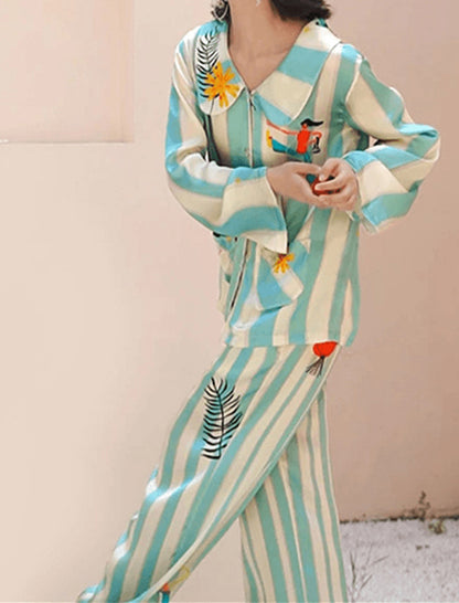 Printed Button-Down Pajama Set