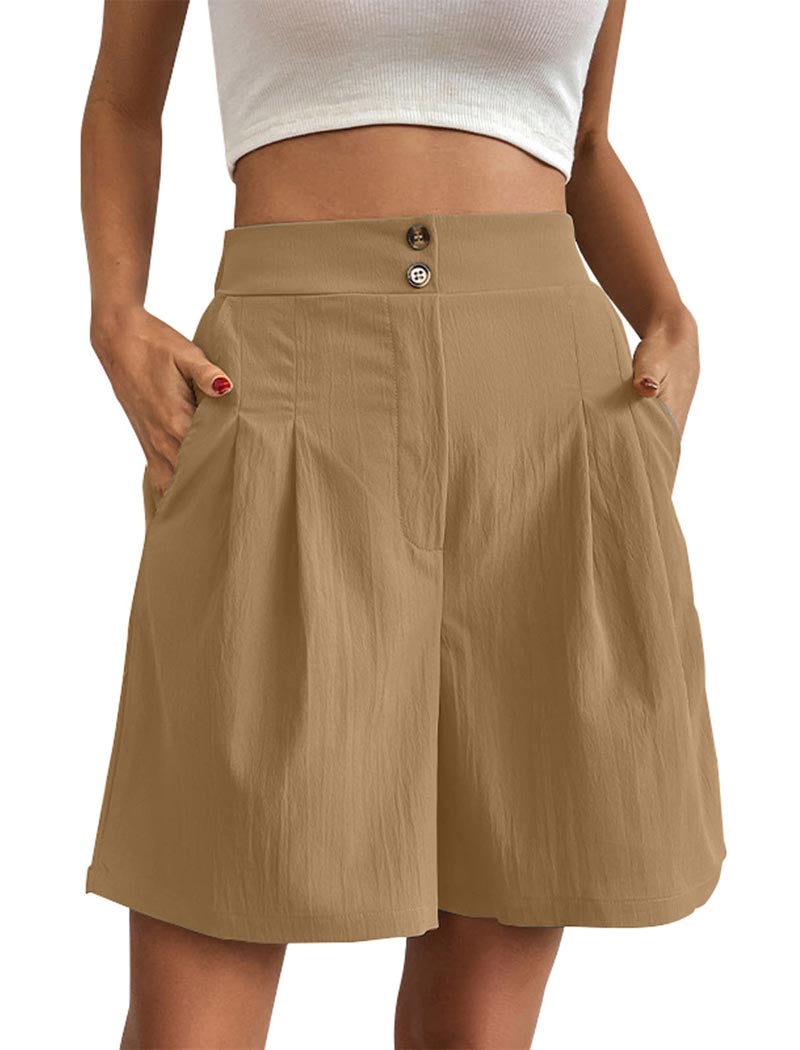 High-Rise Buttoned Shorts