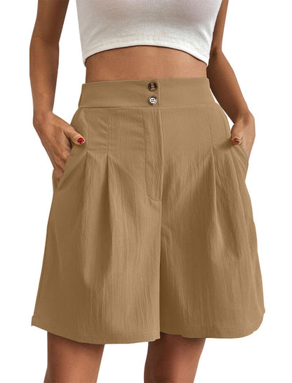 High-Rise Buttoned Shorts