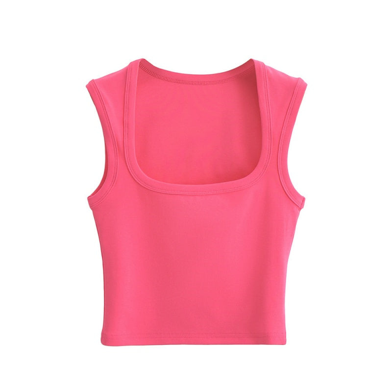 Square Neck Cropped Tank Top