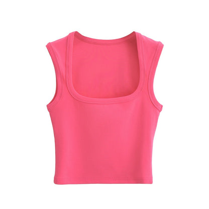 Square Neck Cropped Tank Top