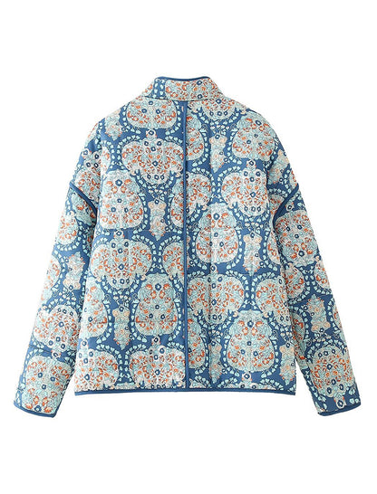 Floral Quilted Jacket with Front Pockets