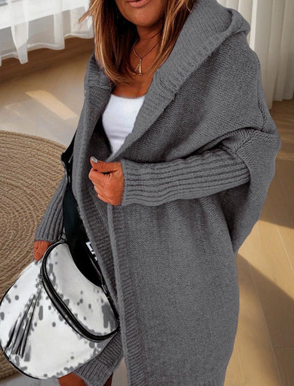 Oversized Knit Hooded Cardigan