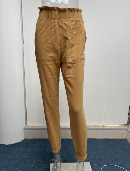 High-Waisted Drawstring Jogger Pants