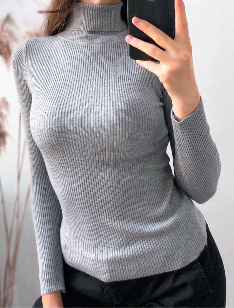 Ribbed Turtleneck Sweater