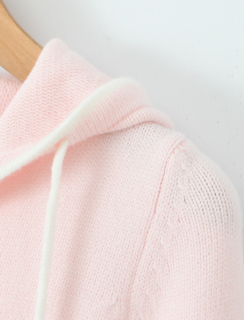 Ribbed Hoodie and Wide-Leg Pants Set