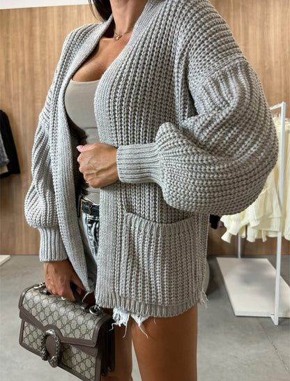 Oversized Knit Open Front Cardigan