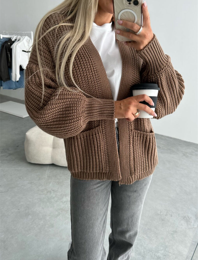 Oversized Knit Open Front Cardigan