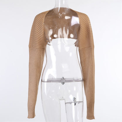 Ribbed Knit Arm Warmer Bolero