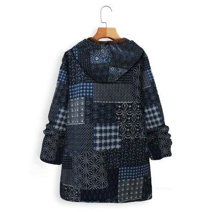 Patchwork Hooded Coat