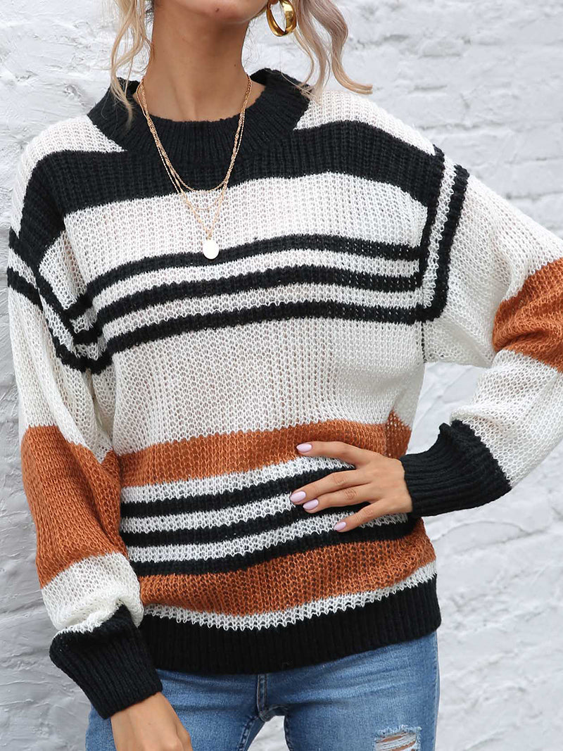 Color Block Striped Sweater