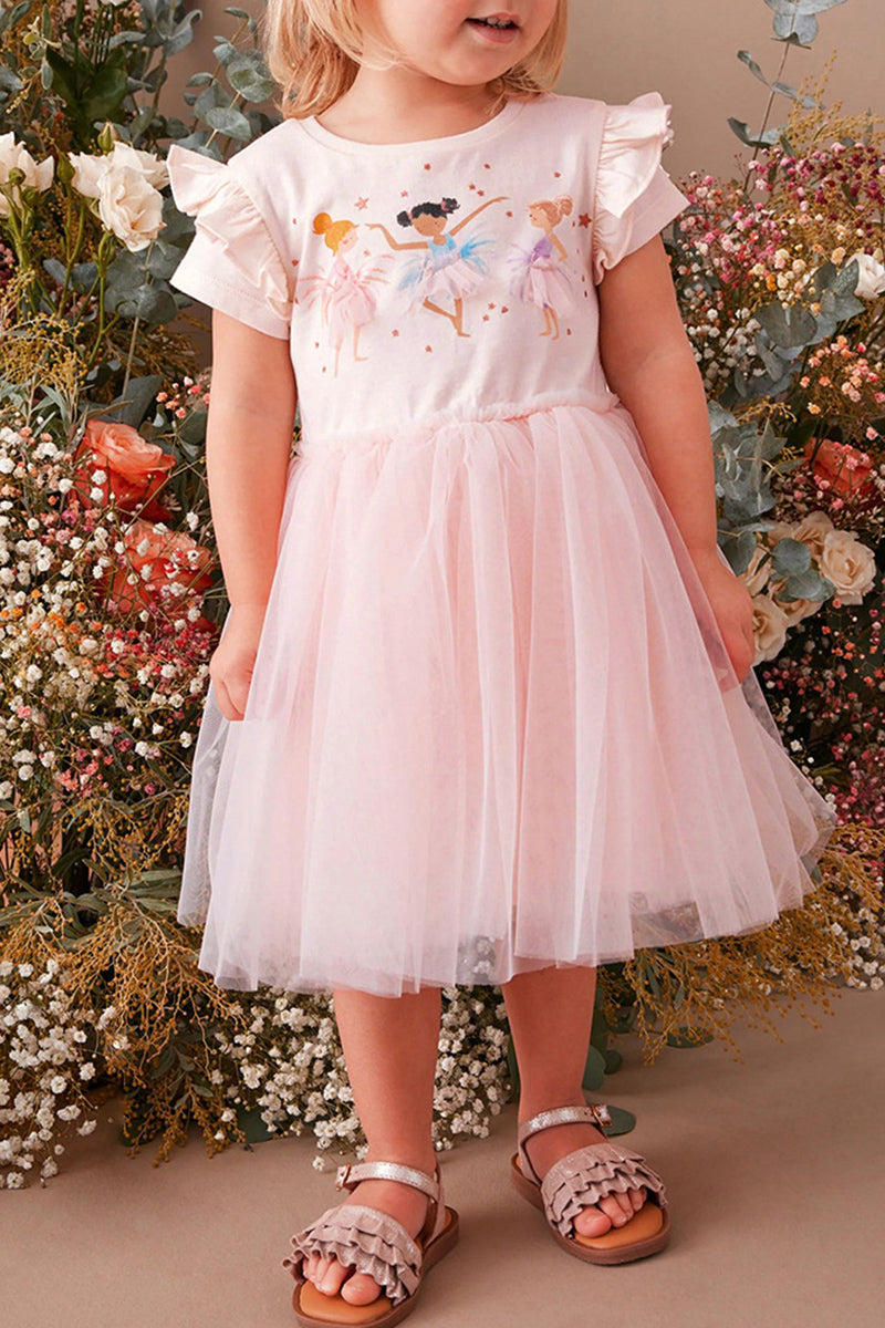 Ballet Print Ruffle Dress (Kids)