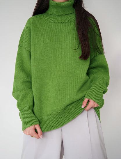 Oversized Turtleneck Sweater with Relaxed Fit