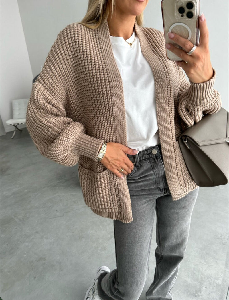 Oversized Knit Open Front Cardigan