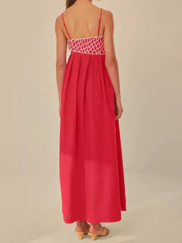 Fish-Shape Spaghetti Strap Maxi Dress