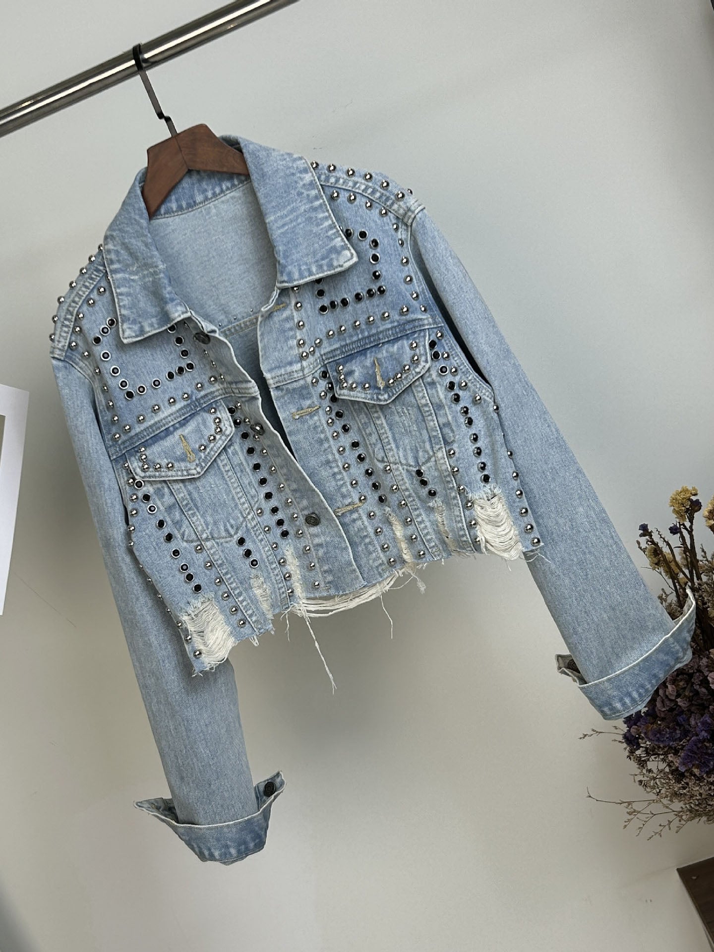 Distressed Cropped Denim Jackets