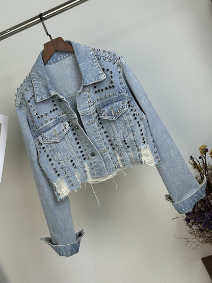 Distressed Cropped Denim Jackets