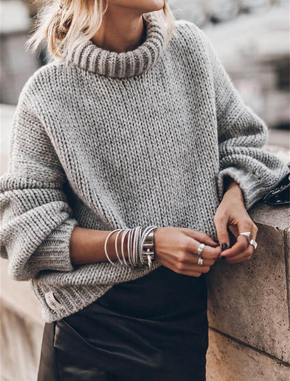 Oversized Knit Turtleneck Sweater