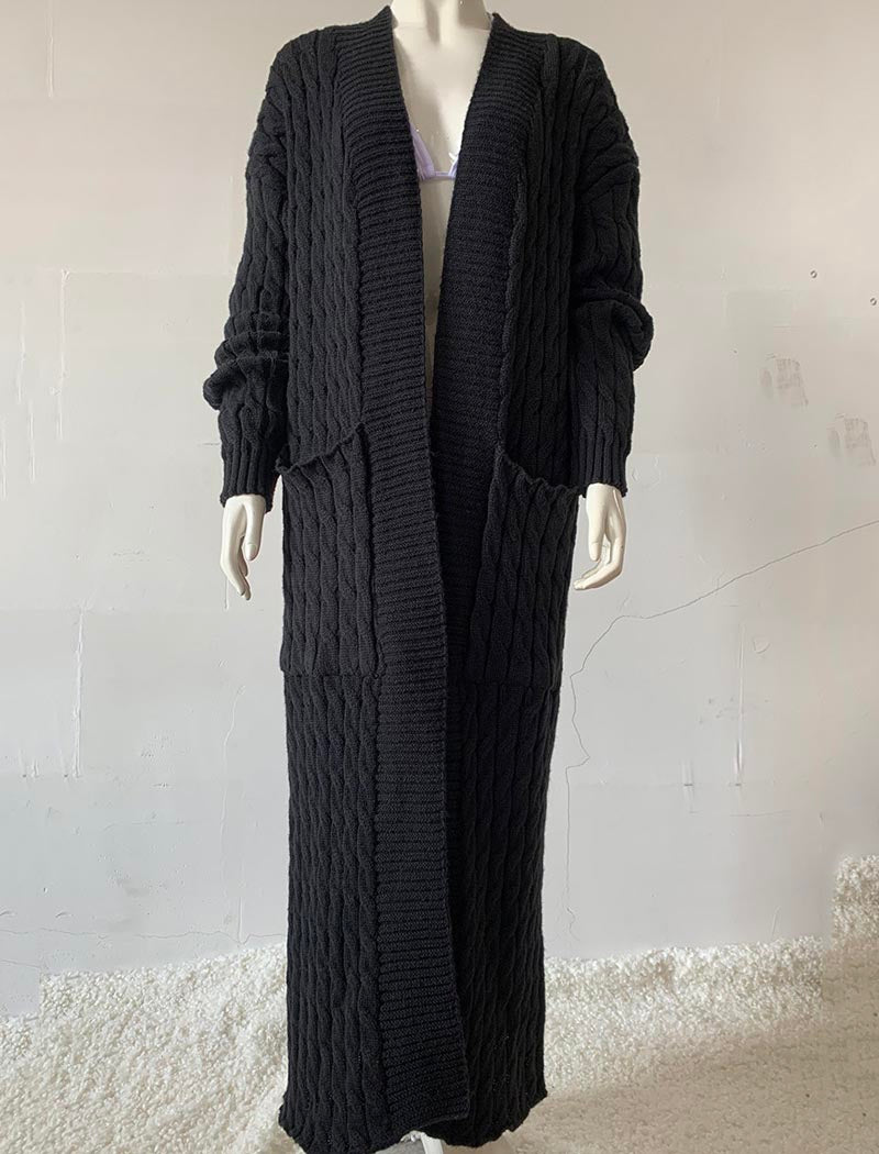 Cable Knit Long Cardigan