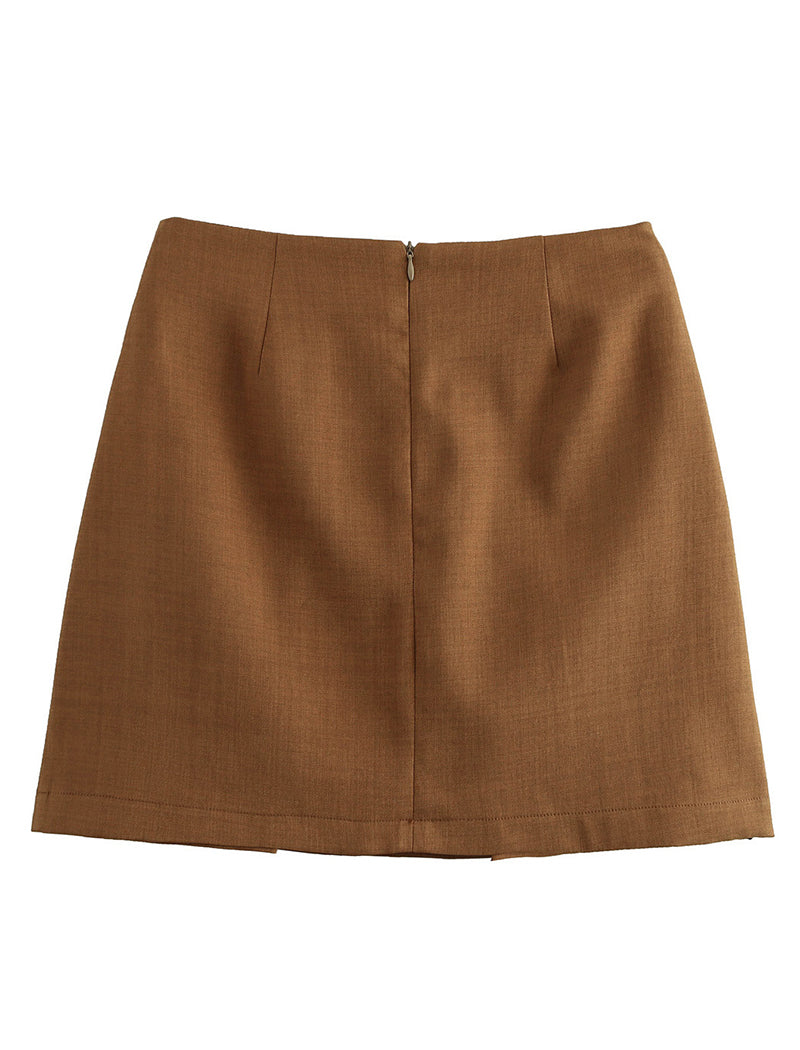 Double-Breasted A-Line Mini Skirt