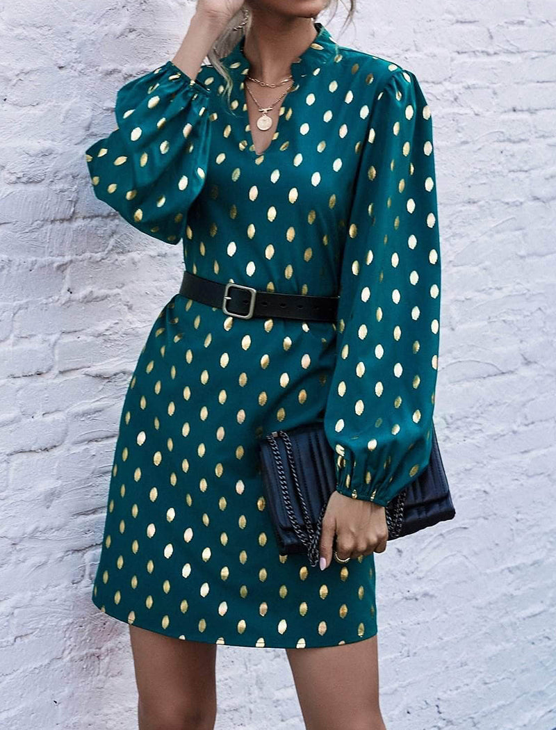 Dot Long Sleeve Dress