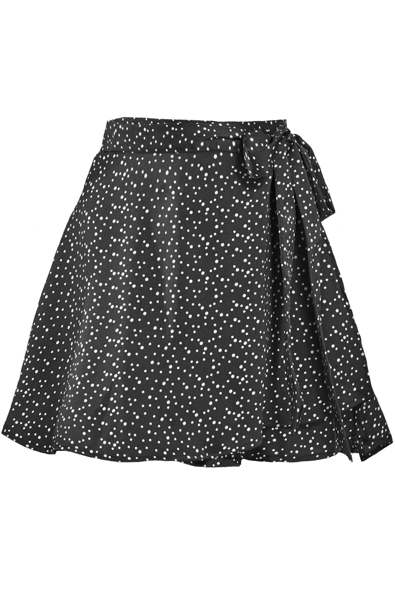 Polka Dot Wrap Mini Skirt